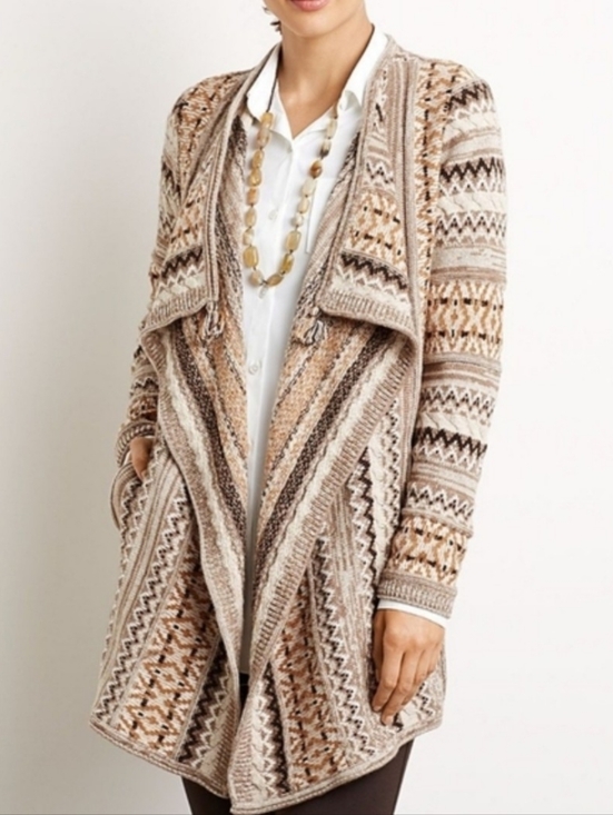 J. Jill Sweaters - J. Jill wool and alpaca blend open front waterfall cardigan sweater